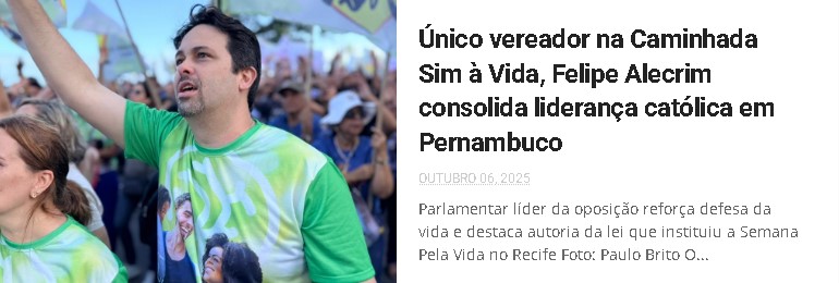Felipe Alecrim marca presença no Sim à Vida